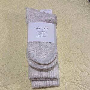 NWT Athleta Cream Cable Knit Socks One Size